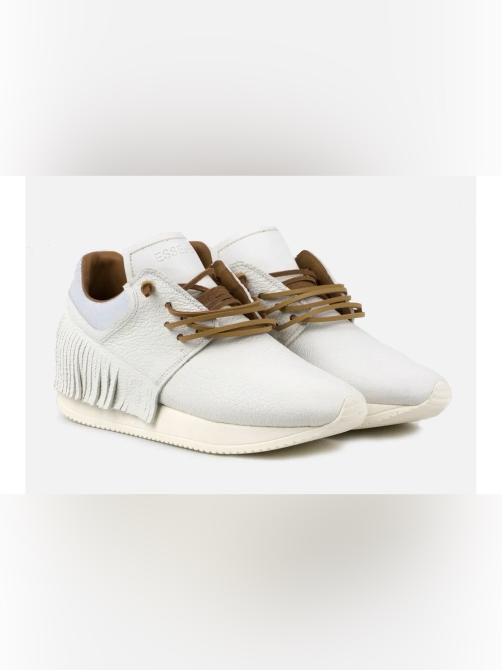 Esseutesse white fringe leather sneakers